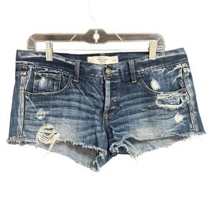 Abercrombie & Fitch Distressed Denim Cutoff Shorts Medium Wash Size 6 W28